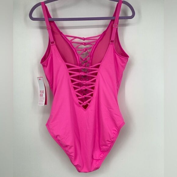 NWT Lilly Pulitzer Isle Lattice One Piece Swimsuit Size12 - Picture 5 of 9